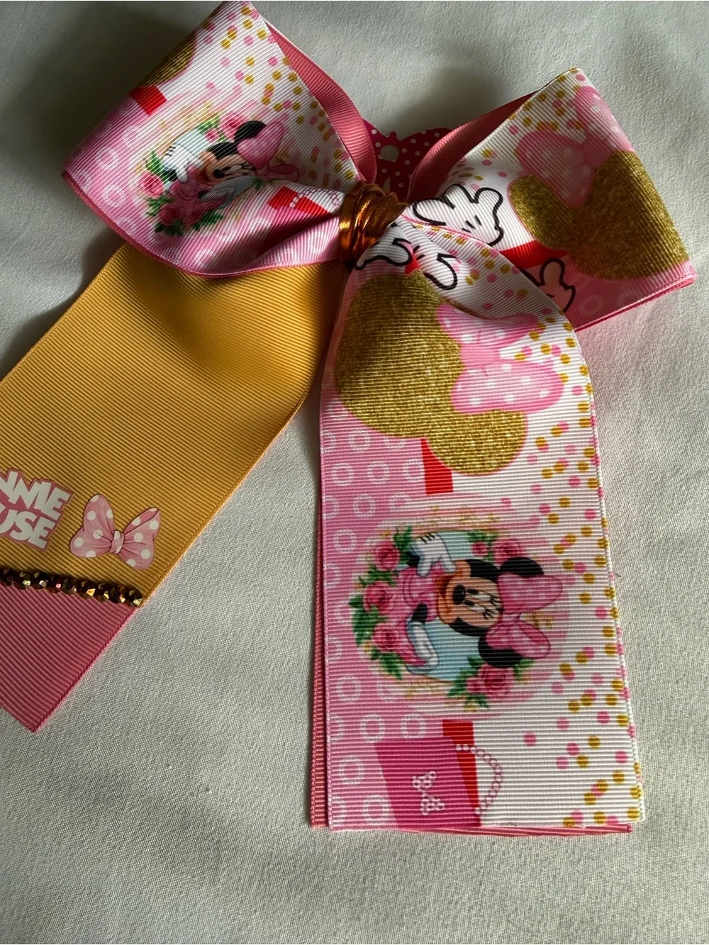 Pink & Yellow Girls Hair Bow